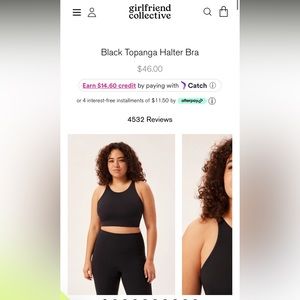 Girlfriend Collective Red Topanga Halter Bra